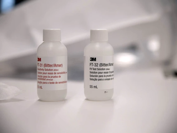 Bitters are used during the fitting in what is called the “sensitivity check.” If a student can taste them while wearing an N95 mask under the hood, the equipment is not properly fitted and must be further adjusted. 