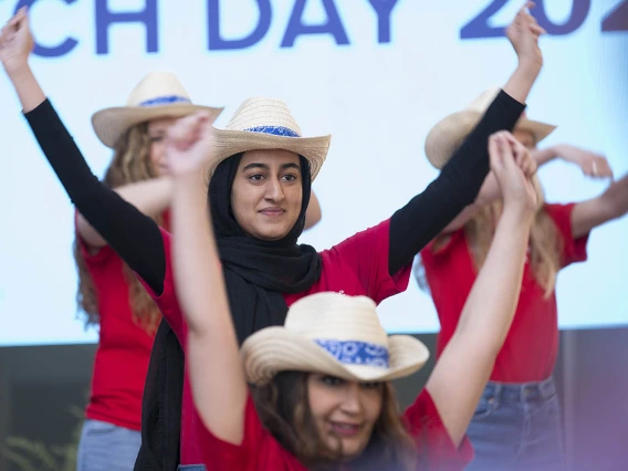 Faculty, staff and medical students surprise the 2022 medical class with a dance before the start of the UArizona College of Medicine – Phoenix Match Day 2022 event.