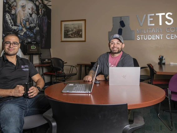 Advocacy Liaisons Sergio Lopez and Giovanni Alvarado, who staff the VETS Center at the UArizona Health Sciences library, are also veterans ready to help others like them. 