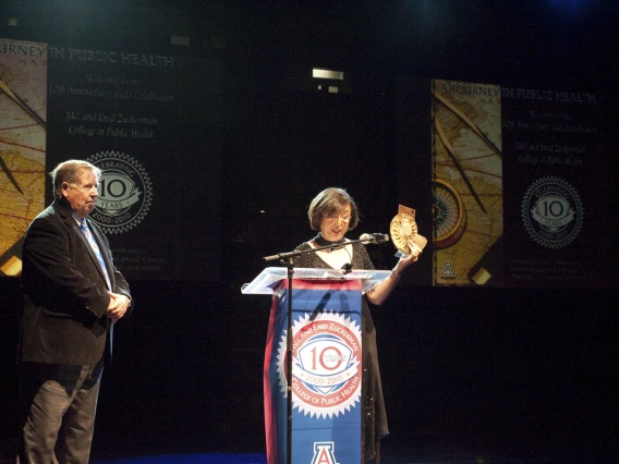 Members of the Tucson business, academic, and philanthropic community celebrate the 10th anniversary of the Mel and Enid Zuckerman College of Public Health on April 9, 2010. Nearly 450 guests generated more than $264,000 for the college’s student scholarship endowment. 