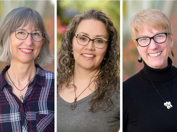 Composite image showing portraits of Aleeca Bell, Marianna Holland and Shelley McGrew