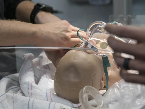 Students practice neonatal intensive care in the Arizona Simulation Technology and Education Center (ASTEC) at the University of Arizona Health Sciences.