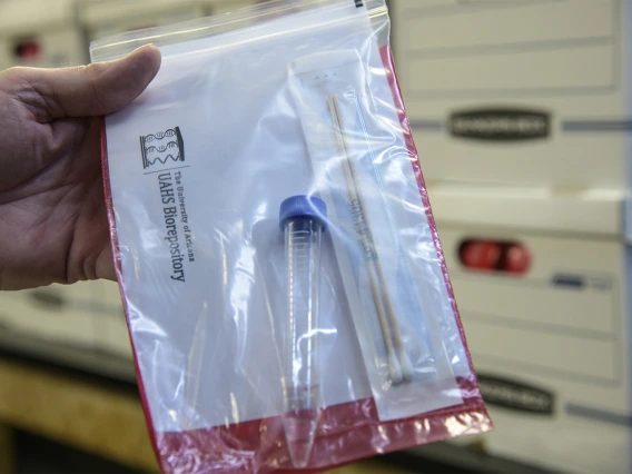 COVID-19 sample collection kit created by UArizona Biorepository.