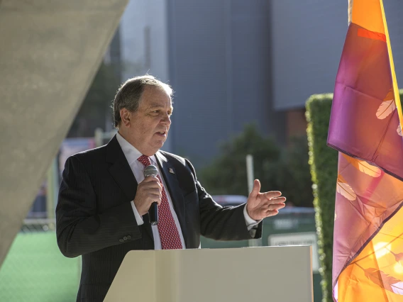 Senior Vice President for the University of Arizona Health Sciences Michael D. Dake, MD, speaks at the event.