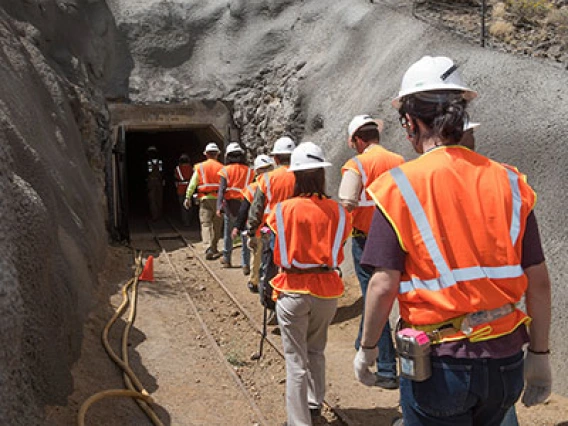 Entering the University of Arizona San Xavier Mining Laboratory, 23 miles south of Tucson, Ariz. Photo courtesy of the UA Lowell Institute for Mineral Resources