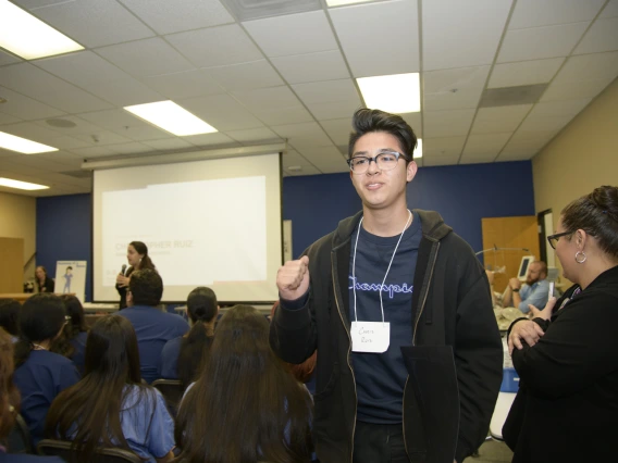 Christopher Ruiz from Sunnyside High School received a scholarship from Banner at the career fair.