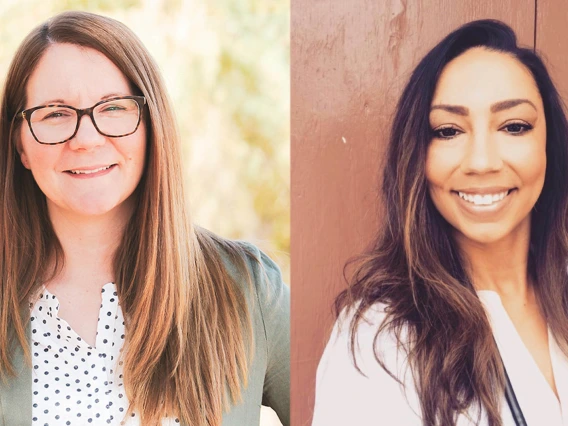 Carrie Ann Langley, PhD, MPH, RN, and DNP student, College of Nursing (left), and Zhanette Coffee, MSN, FNP-C, APRN, BSN, RN, PHN, and second-year PhD student, College of Nursing.