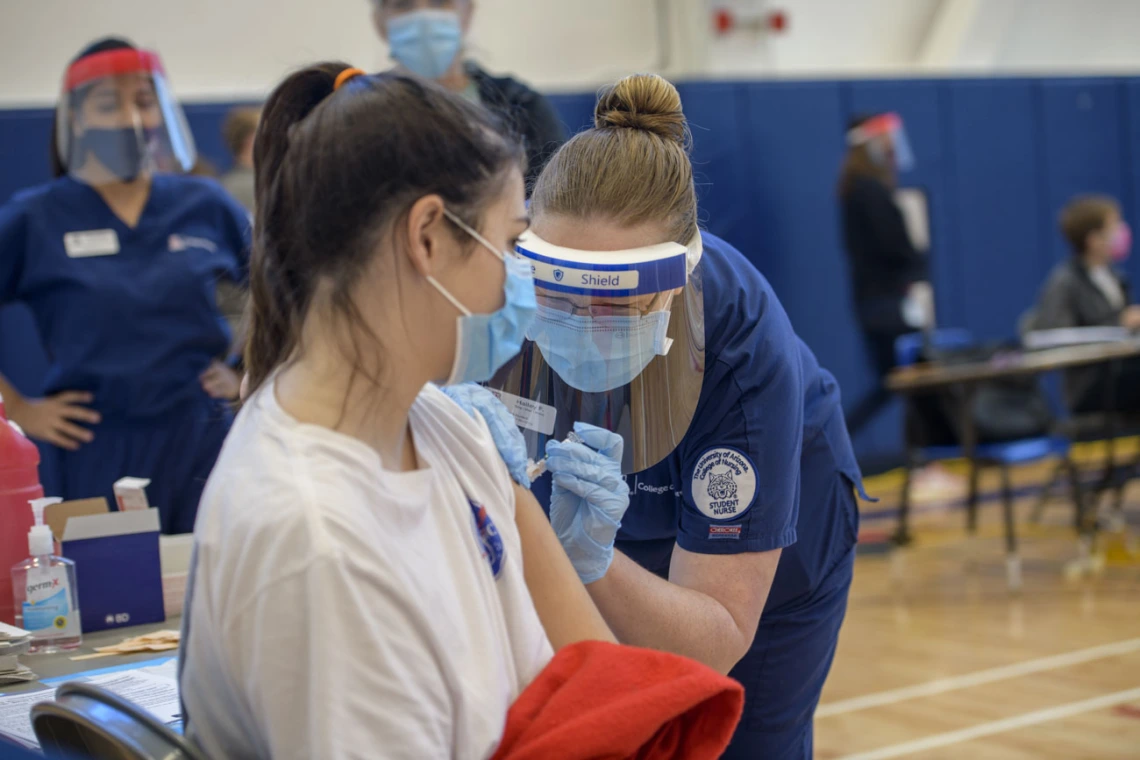 Hailey Finn, a College of Nursing master’s degree student, encourages everyone to get a flu shot. “It’s a really important season to get a flu shot,” she says. “The flu vaccine is a great way not only to keep yourself safe, but to keep your community and your family safe.”