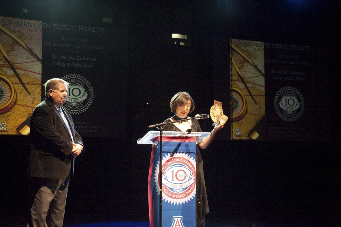 Members of the Tucson business, academic, and philanthropic community celebrate the 10th anniversary of the Mel and Enid Zuckerman College of Public Health on April 9, 2010. Nearly 450 guests generated more than $264,000 for the college’s student scholarship endowment. 