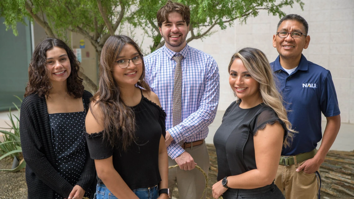 The five Native American honorees at the ceremony were, (from left) Jessmin Fernandez, Micaryn Begay, Thane Rosette, Kambrea Soltero and Loren Begay (NAU).