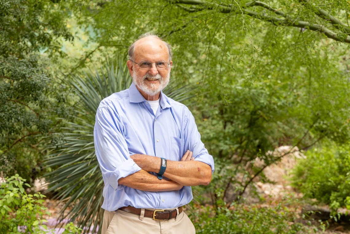 portrait of John Galgiani, MD, in a lush Sonoran desert location