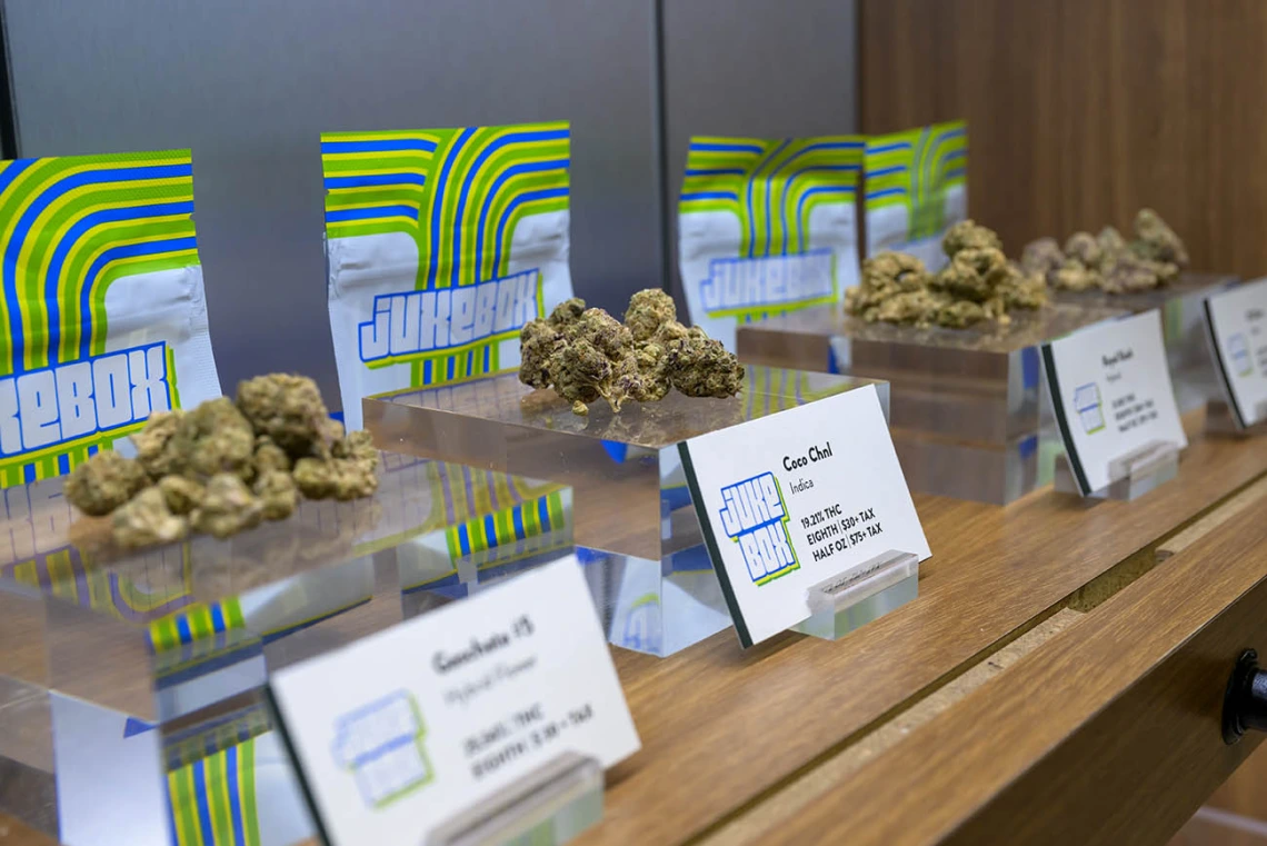 Display at a cannabis dispensary