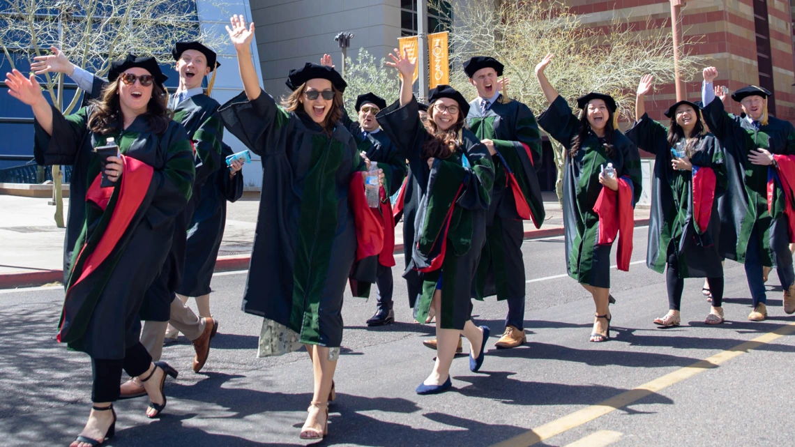 The class of 2022 parades down 3rd St. to the Phoenix Convention Center.