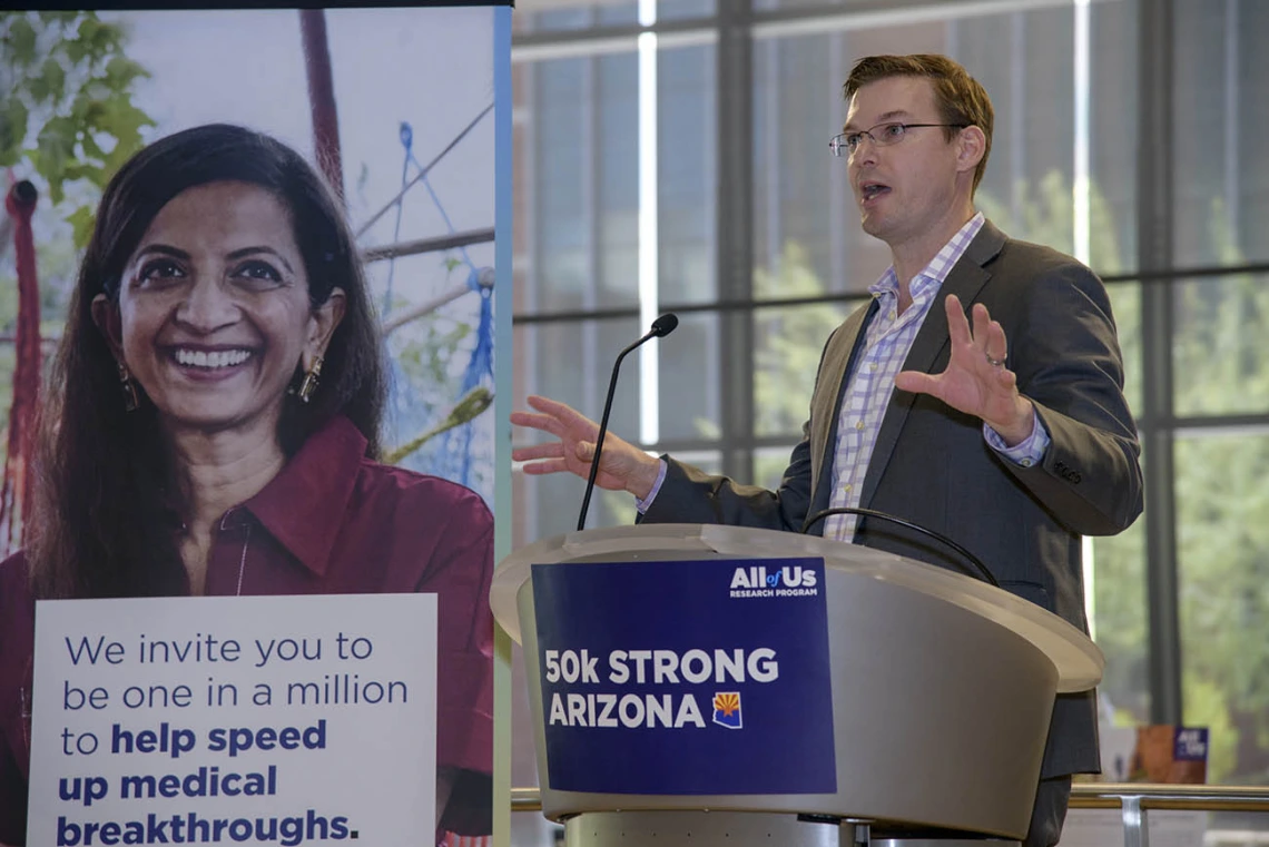 Jason Karnes, PharmD, PhD, BCPS, FAHA, associate professor at the UArizona R. Ken Coit College of Pharmacy and director of scientific programs for All of Us UArizona-Banner, discusses the Researcher Workbench and the studies being conducted using de-identified All of Us participant data.