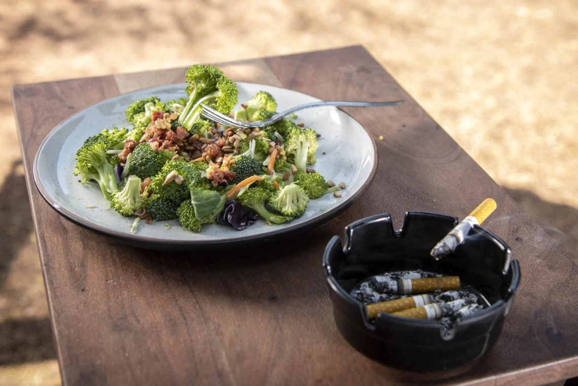 Cruciferous vegetables such as broccoli produce sulforaphane, a plant chemical researchers have linked to detoxifying carcingoens found in tobacco smoke.