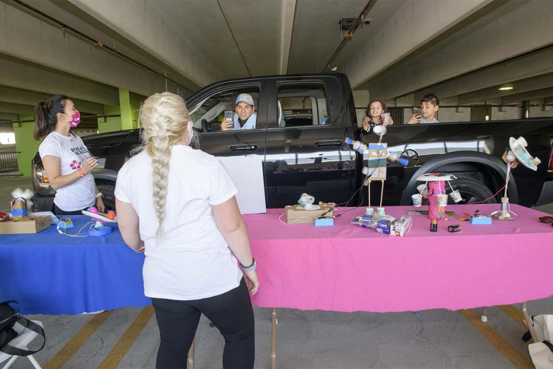 The Girls Innovation Academy caught the attention of these STEM enthusiasts as they took pictures of the innovations on display. The school aims to inspire a pathway to science, technology and engineering.