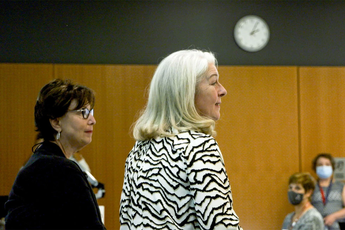 Mary O’Reilly, PhD, Bioscience Research Programs, and Juliet Gomez, from the Flinn Foundation, lead a discussion at HealthTech Connect on health technology and resources.