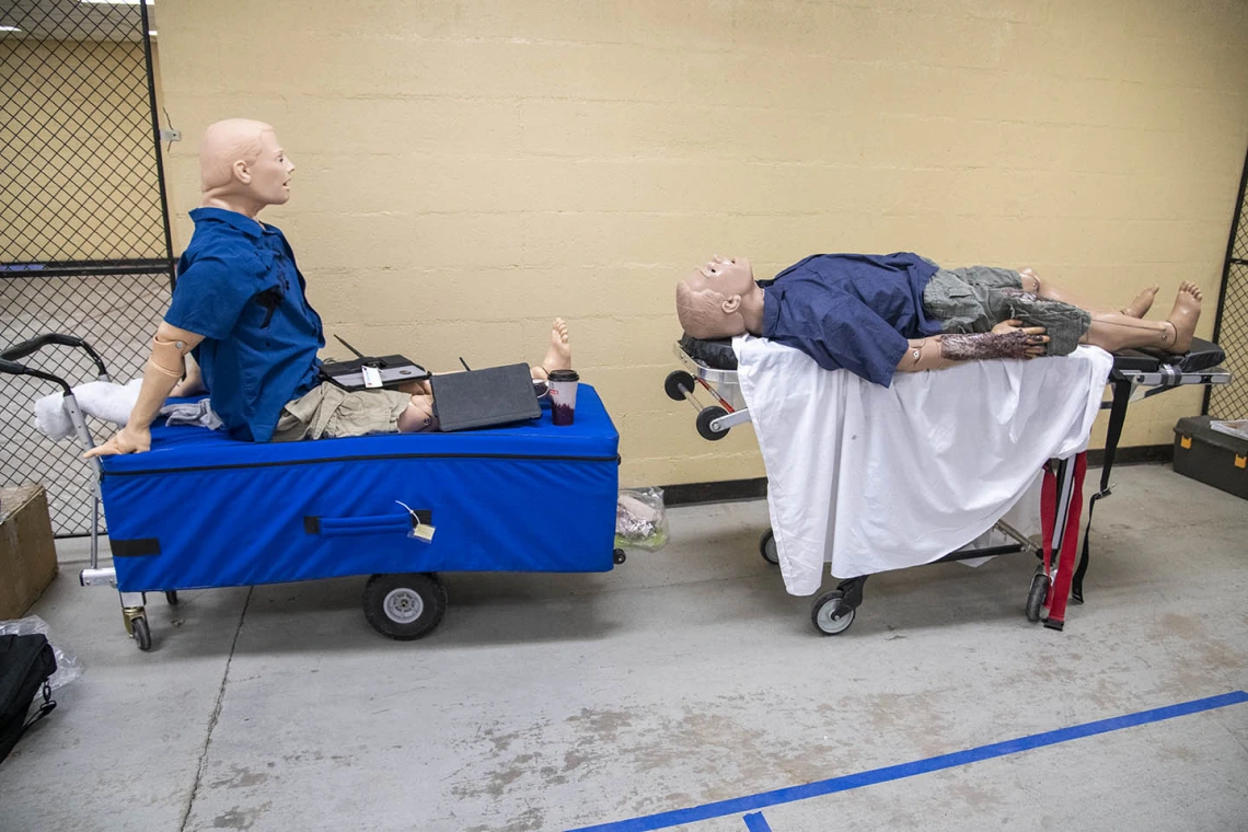 A vendor donated two high-fidelity manikins to add to the realism of Tucson Airport Authority’s full-scale emergency drill. After ASTEC decorated the manikins with wounds, they were ready for first responders, who can use them to practice caring for patients in any emergency situation.