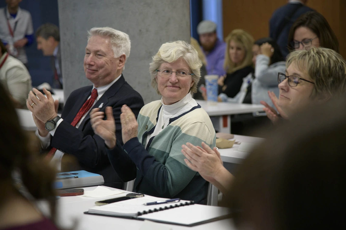 College of Medicine - Phoenix Dean Guy Reed, MD, and Lynda Ransdell, PhD, dean of Northern Arizona University’s College of Health and Human Services, attend the town hall event.