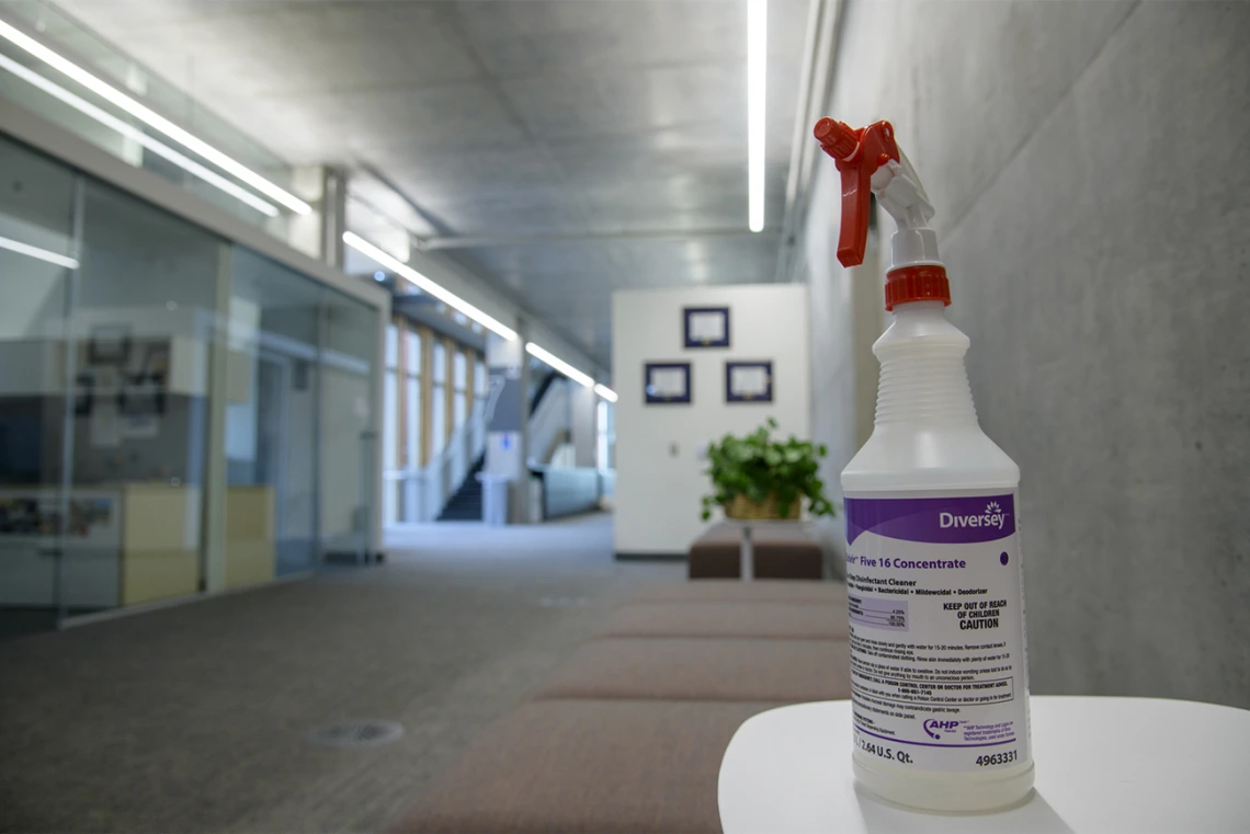 Across campus, cleaning products are ubiquitous.