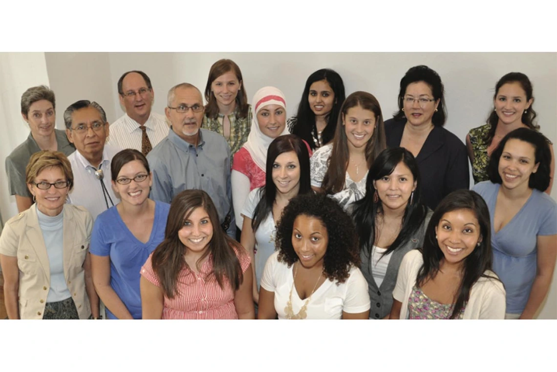 Faculty and students participate in the first public health student orientation at the Phoenix Biomedical Campus in 2010. The first Phoenix class consisted of 13 students enrolled in the Master of Public Health program in public health practice. 