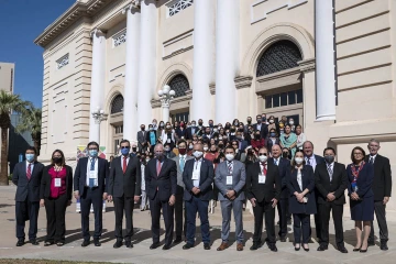  The group of Mexican government officials, University of Arizona representatives along with state and local leaders pose after announcing a memorandum of understanding. 