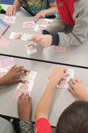 Third- and fourth-grade students took part in interactive activities as part of the K-12 Health Literacy Program’s outreach to local schools.