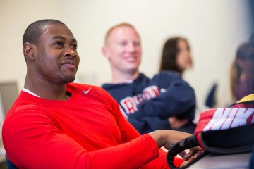 College student sitting in a classroom 