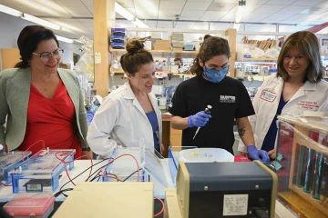 Drs. Nancy Sweitzer (far left) and Carol Gregorio (far right) say providing mentorship is one of the bright spots of their careers.