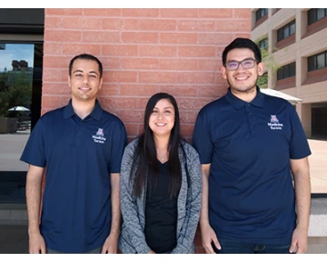 From left: New P-MAP students David Ghobrial, Monique Crawford and Peter Somoza