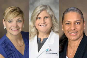 From left: Whole Health Clinic Practice Management Director Lori Wellman, MC, NCC; Medical Director Ann Mathias, DO; co-founder and Psychiatry Vice Chair Patricia Harrison-Monroe, PhD.