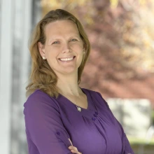 portrait of public health researcher Kacey Ernst on the University of Arizona Health Sciences campus