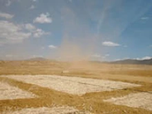 A windy morning showing dust blowing from the tailings site at the Iron King Mine near Prescott, Ariz. (Photo: Courtesy of Dr. Raina Maier)