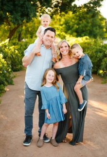 Amanda Sharpe with her family. Sharpe is the Family Leadership Faculty for the Pediatric Pulmonary Center.